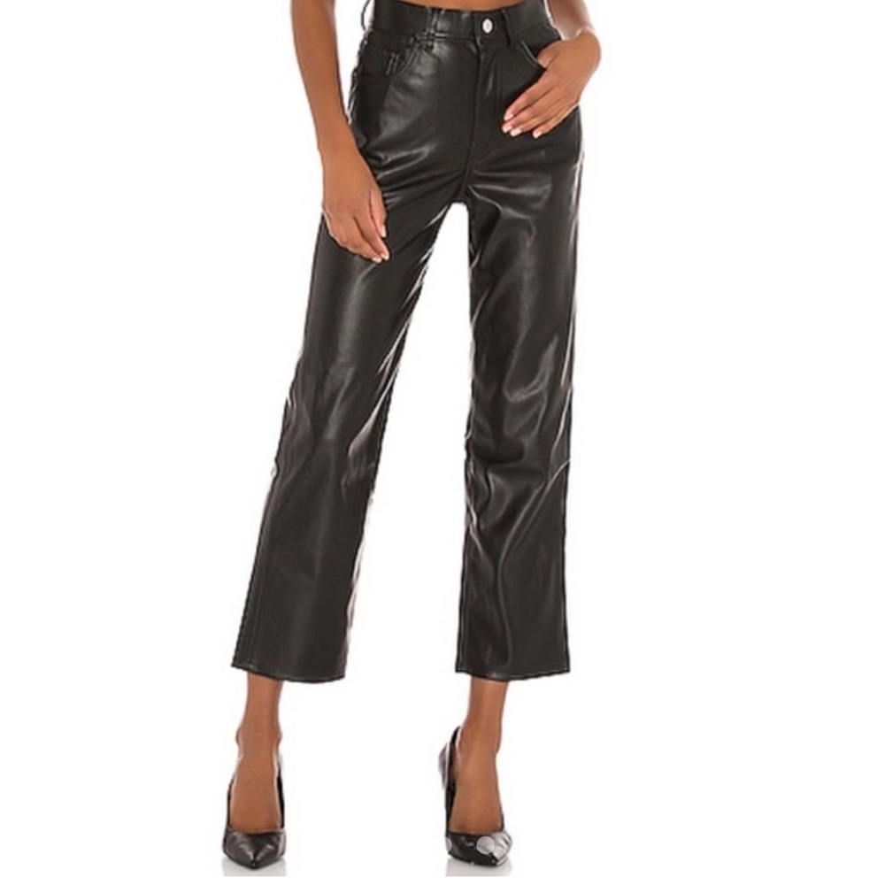 Levi’s rib cage straight leather pants